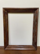 Rare AQ-VTG Striped Pattern Solid Wooden Art Frame 21”Lx17”Hx2”W & 19”x14” Brown picture