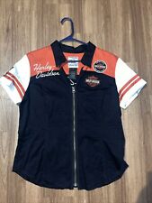 Vintage Y2K Women’s Harley Davidson Zip Up Shirt Size Large picture