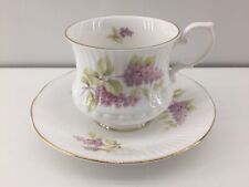 Vintage Royal Minster England Fine Bone China Tea Cup & Saucer Set Grapes picture