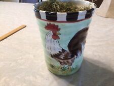 Rooster Spoon Holder, Decorative Pot, 7” X 6” picture