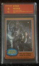 Vintage 1977 Star Wars Han and Chewie ready for action card number #287. Mint 8 picture