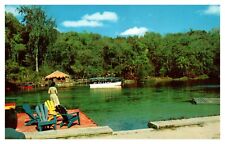 Florida's Beautiful Rainbow Springs Postcard With Boats and Families    # 586 picture