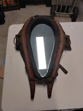 Antique Vintage Leather/Wood Horse Collar Mirror. 20x28 Western Cowboy  picture