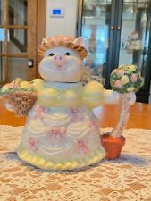 Vintage Fitz & Floyd Omnibus OCI Garden Lady Spring Pig Teapot- lovely condition picture