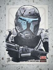 Star Wars Galaxy Sketch Card Artist Dan Bergren Clone Commando picture