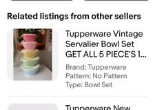 Tupperware Servalier Bowl Set GET ALL 5 PIECE'S 100% AUTHENTIC  picture