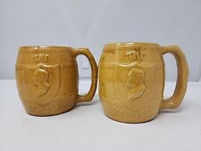 (2) FDR The New Deal Ceramic Barrel Mugs Prohibition Franklin D Roosevelt 1930s picture