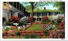 Natchez, MS - Hope Farm Linen Postcard Unposted Gardens Rear View picture