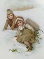 A Merry Christmas. Children sledding. Series 234, PMK 1915. Germany (G7)  picture