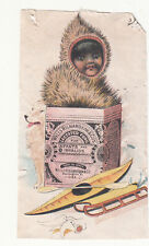 Wells Richardson Lactated Food Burlington VT Eskimo Kayak Sled Vict Card 1880s picture