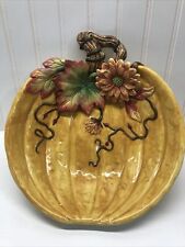 Fitz and Floyd large harvest heritage pumpkin bowl See Pictures 1 Tiny Chip picture