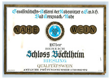 1970's-80's Nahe Wein Schloss Boctelheim German Wine Label Original S28E picture