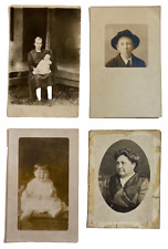 RPPC Family Postcards, Lot of 4, Antique, Mother & Baby, Grandma, Son,Baby,Named picture