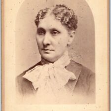 ID'd c1880s Rockford, IL Older Woman Cabinet Card Photo ILL Atchley Scott B16 picture