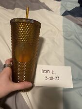 SBUX Gold Studded Cold Cup Tumbler - 24oz picture