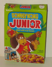 Original 1983 DONKEY KONG JUNIOR CEREAL BOX 11 Ounce Complete Box Nintendo picture