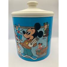 Vintage Disney Mickey Mouse Club Metal Cookie Jar Canister Tin Cheinco picture