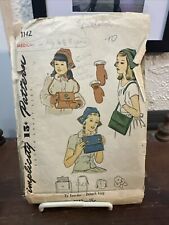 Vintage 1950s Simplicity Sewing Pattern 1142 Girls Hat Bag Mittens Muff picture