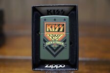 KISS ARMY LOUD AND PROUD ESTABLISHED 1975 GREEN MATTE ZIPPO LIGHTER MINT IN BOX picture