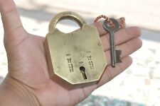  Vintage Brass Handcrafted Unique Shape Crown Mark Padlock,Collectible picture
