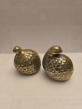 Vintage Solid Brass Quail Figurines Or Paperweight picture