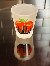 World Trade Center Shot Glass Pre 9/11 Frosted Big Apple Style Mint Unused WTC picture