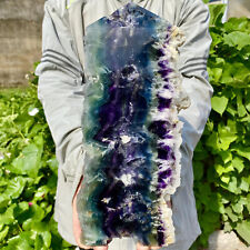 5.29LB Natural Rainbow Fluorite Obelisk Quartz Crystal Wand Tower Point Healing picture