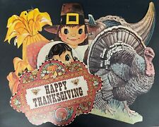 Lot of 6 BEISTLE vintage Thanksgiving & Fall Die Cut Decorations Pumpkin/Turkey picture