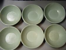 6 Vintage Halsey US Military Green Army Mess Hall 4 1/2 inch Bowl picture