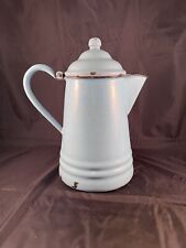 Vintage Gray/Blue Porcelain Graniteware Kitchen Coffee Pot Enamelware picture