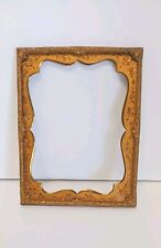 ANTIQUE BRASS & COPPER TIN TYPE PHOTO FRAME GLASS VICTORIAN BIRDS picture