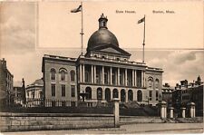 State House Building Boston Massachusetts Street View C1901 Vintage Postcard picture