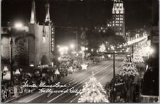 c1950s HOLLYWOOD CHRISTMAS PARADE RPPC Photo Postcard Grauman's Chinese Theatre picture