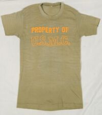 USMC Vintage Vietnam Era PROPERTY OF USMC Thin Single Stitch T Shirt EXTRA SMALL picture