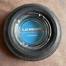 VINTAGE NOVELTY DUNLOP LE MANZ OLYMPIC AIR-RIDE TYRE ASHTRAY w/ GLASS INSERT picture