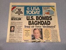 USA Today January 17 1991 U.S. Bombs Baghdad A Section Only picture