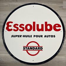 Essolube Motor Oil French Metal Sign Super Oil For Autos Standard France Vintage picture