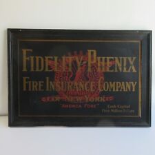 ANTIQUE Fidelity-Phenix Fire Insurance Co of New York NY Wood / Metal Sign picture