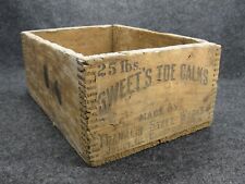 Sweets Toe Calks Dovetailed Wood Crate Franklin Steel Works IL MA Vintage RARE picture