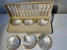 Authentic Vintage Mother Of Pearl 24 Pc. Caviar Set W/MOP Utensils & Carry Case picture
