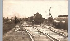 INDEPENDENCE IOWA TRAIN WRECK c1910 real photo postcard rppc ia icrr railroad picture