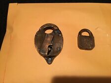 PAIR OF ANTIQUE PADDLE LOCKS, ONE IS AN ST. LOUIS/No Keys picture