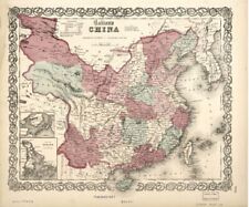 1865 Map| Colton's China| China Map Size: 20 inches x 24 inches |Fits 20x24 size picture