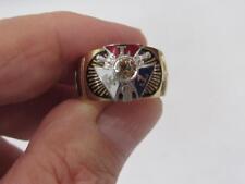 Vintage 10 Kt Gold & Champagne Diamond Odd Fellows Ring - Size 8 -8.3 grams picture