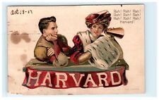 1907 Harvard Football & Cheerleader Harvard University Postcard picture