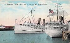 SS Yale Harvard Los Angeles Steamer Ship San Pedro Harbor Vtg Postcard E3 picture