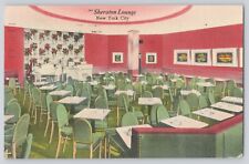 Postcard Advertising New York City Sheraton Lounge Typed Message Vintage 1947 picture