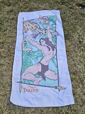 Vintage Disney Tarzan Beach Towel 90’s Jungle Legend 27” X 53” picture