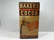 Vintage Walter Baker's & Co Breakfast Cocoa Tin Paper Label Recipes One Pound picture