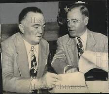 1951 Press Photo J. Edgar Hoover confers with Attorney General J. Howard McGrath picture